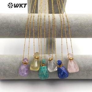 WT-N1162 hot-vendita di modo classico <span class=keywords><strong>collana</strong></span> in <span class=keywords><strong>oro</strong></span> con la pietra naturale bottiglia di profumo del pendente <span class=keywords><strong>oro</strong></span> reale Della <span class=keywords><strong>Collana</strong></span> - Product Image 1