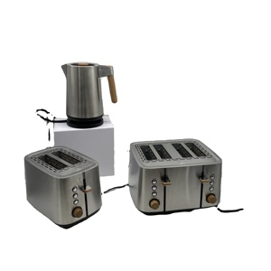 New Design Manufacturer Modern Home Appliances Kettle and <b>Toaster</b> Set with Wooden Handle - Product Image 1