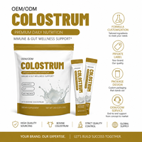 Poudre de colostrum bovin certifiée Halal de qualité supérieure pour adultes, nutrition quotidienne bien-être, sachet individuel portable, mélange facile, fabrication OEM
