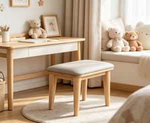 Otomana Moderna de Cuero PU con Patas de Madera, Asiento Acolchado Suave, Mueble de Estilo Escandinavo para Dormitorio o Sala de Estar - Product Image 4