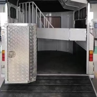 Remorque de transport inclinée pour 2 chevaux, idéale pour le camping, le transport de bétail et les courses hippiques en extérieur