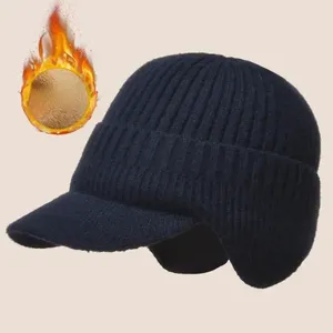 Elastic Warm Soft Knitwear Spring Winter Bomber Hats Russian Earflap Outdoor Skiing Slouchy Knitted Cap Women Men Casual Hat