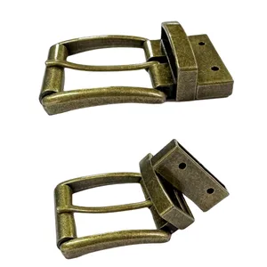 Bronze color roller metal belt buckle new sliding adjustment belt needle buckle head 35mm belt accessory suitable for party use