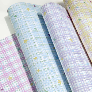Star <b>Sweet</b> Plaid Dreamy <b>Flower</b> Wrapping Paper Color-Block Bouquet Wrapping Paper Material Florist Floral Art DIY - Product Image 4