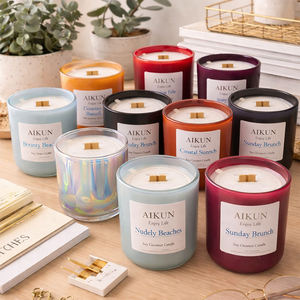 Vela Aromática AIKUN Personalizada en Vaso de Vidrio Colorido, Larga Duración, para Hogar, Oficina, Estudio, Sala de Lectura, Relajación - Product Image 1