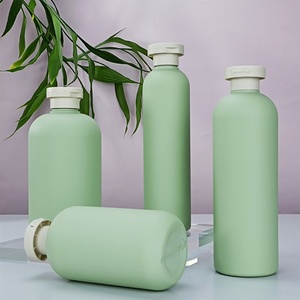 HDPE 200ml 250ml 300ml 400ml 500ml Matte Green <b>Plastic</b> <b>Empty</b> Conditioner Shower Gel Hair Care Shampoo <b>Bottles</b> with Flip Cover - Product Image 4