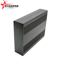 Boîtier coulissant en aluminium extrudé anodisé noir avec ailettes de refroidissement, boîtier vierge pour module électronique PCB