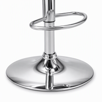 Tabouret de bar ergonomique moderne JOHOOFURNITURE en cuir PU noir, pivotant, hauteur réglable, base ronde chromée, structure en acier, pour bar à domicile