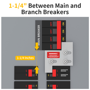 Hợp kim nhôm an toàn máy phát điện cơ khí Khóa liên động ngắt Bảng điều chỉnh Kit với 1 đến 1/4 "inch Khoảng cách giữa ngắt - Product Image 2