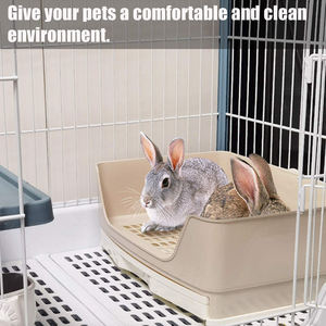 Grande litière d'angle avec tiroir pour hamster adulte, cochon d'Inde, <span class=keywords><strong>furet</strong></span>, lapin - Product Image 2