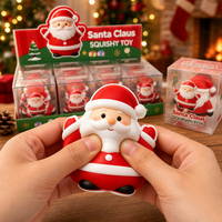 Jouets Squishy Père Noël en Gros, Balles Anti-Stress, Jouets à Presser pour Enfants et Adultes avec Boîte de Présentation