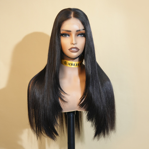 XBL Overnight Ship 5X5 Hd Cierre de encaje Cabello humano Raw 250 Densidad Pelucas sin pegamento para Black Beauty - Product Image 1