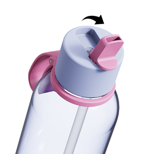 <span class=keywords><strong>Bouteille</strong></span> d'eau de sport Tritan avec paille pliable, sangle de transport en silicone souple, sans BPA, anti-fuite, <span class=keywords><strong>bouteille</strong></span> d'eau portable pour l'école, 19 oz - Product Image 4