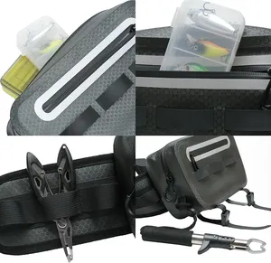 Waterproof Fishing Waist Bag Fanny Pack With Fishing Rod Holder Bracket And Airtight Zipper Closure For Fishing