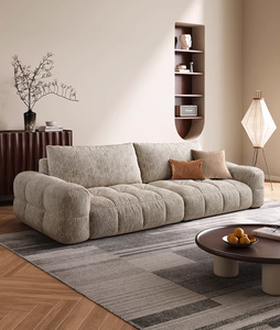 Canapé d'angle en L moderne de luxe, style nordique français, en tissu durable, pour salon et maison, idéal pour l'hôtellerie et les espaces de loisirs créatifs. - Product Image 4
