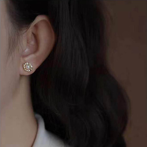 Accesorios de Plata S925 para DIY con Perlas, Cuentas Redondas de 5-6mm, Pendientes Pequeños con Forma de Flor y Bandeja Vacía 20635 - Product Image 3