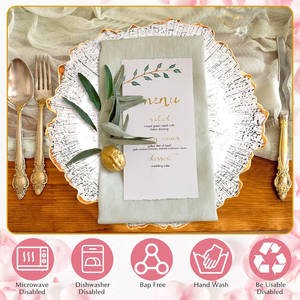 Assiette de Présentation en Céramique 13 Pouces Or Rose Personnalisable pour Mariage et Fêtes Réutilisable Lavable au <span class=keywords><strong>Lave</strong></span>-<span class=keywords><strong>Vaisselle</strong></span> Non Toxique Vente en Gros Élégante et Abordable - Product Image 2