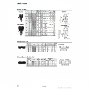 อุปกรณ์นิวเมติกแบบสัมผัสเดียวสำหรับชิ้นส่วนนิวเมติก KAH12-00 - Product Image 1