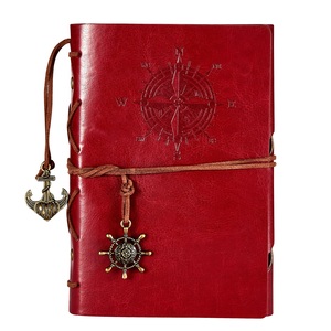 Cuaderno de viaje hecho a mano, cubierta de cuero Vintage A6, papel Kraft en blanco - Product Image 1