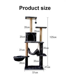 Árbol para Gatos Moderno de Alta Calidad, Estructura de Cactus Grande de Madera con Cuerda de Cáñamo y Sisal, Muebles de Felpa Suave para Gatos - Product Image 6