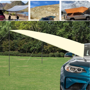 Tenda da tetto per auto personalizzabile, palo per parasole laterale, telone impermeabile, supporto per fune, ancoraggio a ventosa, campeggio all'aperto - Product Image 4