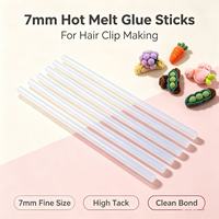 Bâton de colle thermofusible transparent blanc 7 mm, adhésif haute adhérence pour loisirs créatifs, boîtes cadeaux, fabrication de pinces à cheveux, viscosité 4000-6000