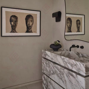 Mobile Lavabo di Lusso Moderno in Marmo Calacatta Viola Italiano, Vanità Autoportante con 2 Cassetti per <span class=keywords><strong>Bagno</strong></span> di Villa - Product Image 5