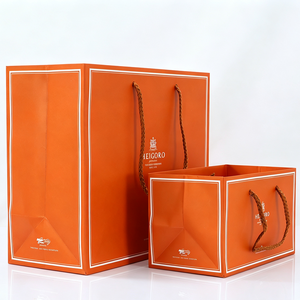 Bolsas de Papel para Vino Personalizadas con Logotipo, Bolsas de Regalo para Compras, Fiestas, Boutique, Color <span class=keywords><strong>Naranja</strong></span>, de Lujo - Product Image 1