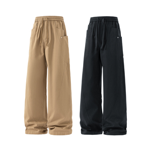 กางเกงลำลองขาบานสำหรับผู้ชายกางเกงทรงหลวมบางทรงหลวมโลโก้2025แบบกำหนดเองสำหรับฤดูร้อน - Product Image 1