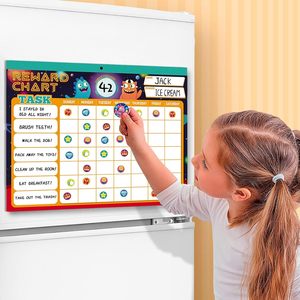 Gráfico de rutina educativa de incentivo magnético personalizado, pegatina de comportamiento para niños, gráfico de recompensa con 26 gráficos de tareas - Product Image 4