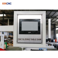 Scie à panneaux automatique CNC de précision KINCNC pour le travail du bois avec serrage pneumatique, table coulissante numérique MJK45XD