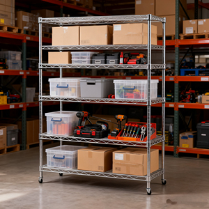 Scaffali cromati per uso industriale di magazzino, produttore all'ingrosso, certificato NSF, garanzia di 1 anno, - Product Image 3