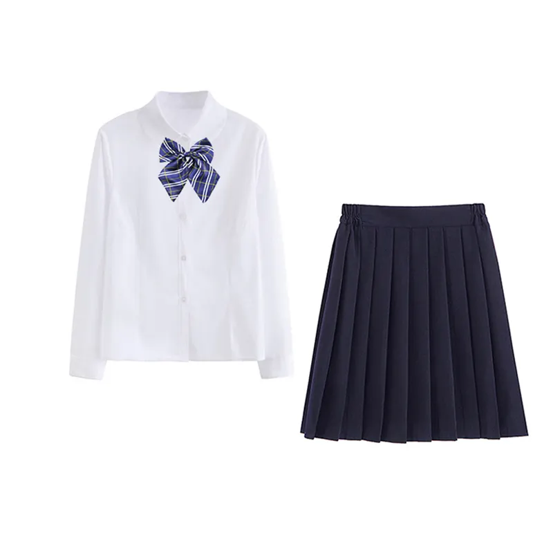 Customization summer cotton unior and senior fashion high school summer uniform for girls