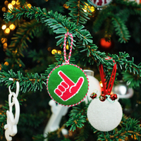 3.5 pouces de diamètre à la mode «Guns Up» brodé tapisserie d'arbre de Noël ornement décoratif usine en gros