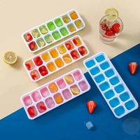 Moules à glaçons et à sucettes glacées en silicone à 14 compartiments avec couvercle amovible, réutilisables et compatibles lave-vaisselle, pour la préparation facile de glaces maison