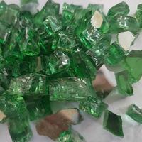 Verre de feu éclaté trempé réfléchissant vert de 1/2 pouce pour table de foyer extérieur et décoration de cheminée – Vente en gros
