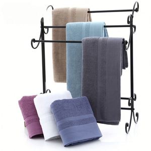 Serviette de bain de luxe en coton pour hôtel, serviette de plage jacquard, couleur unie douce, serviette promotionnelle - Product Image 4