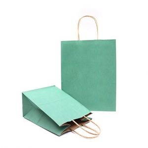 Bolsa de Papel Kraft Azul de Alta Calidad para Ropa de Mujer, Bolsa de Compras - Product Image 5