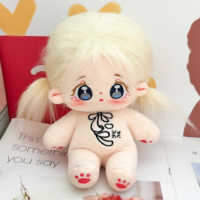 Poupées en Peluche Personnalisables Adorables de 20cm, Personnages d'Anime KPOP en Coton Doux avec Tenues, Modèle OEM