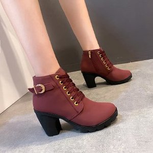 Stivaletti da Donna con Tacco Alto Personalizzati, Punta Tonda, Impermeabili, Scarpe Casual con Suola Piatta - Product Image 2