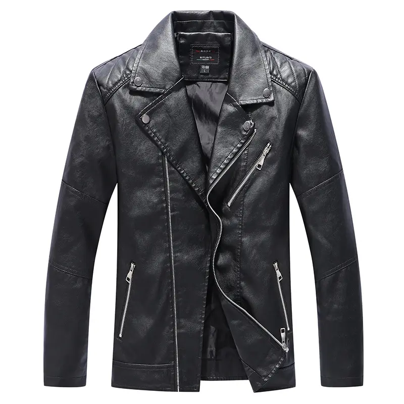ANSZKTN New leather jacket men young and middle-aged suit collar business casual leather jacket male autumn thin model
