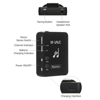 Récepteur sans fil M-VAVE WP-10 2,4 GHz pour écouteurs intra-auriculaires, système de transmission de moniteur d'écouteurs sans fil rechargeable