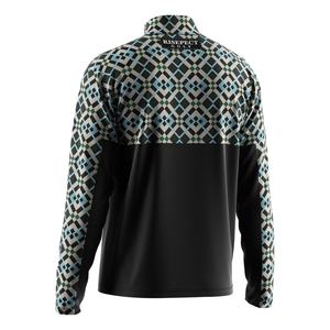 Camiseta de alto rendimiento para sublimación, camiseta térmica de manga larga, cuello alto, color azul marino. - Product Image 2