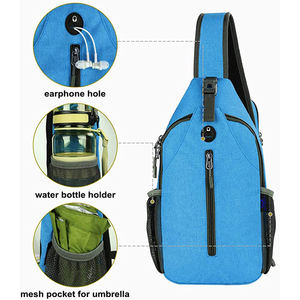 กระเป๋าสะพายคาดลำตัวโพลีเอสเตอร์สำหรับทุกเพศ,กระเป๋าคาดอกสำหรับใส่โทรศัพท์มือถือเดินทางปีนเขาลำลองกระเป๋าคาดอก - Product Image 2