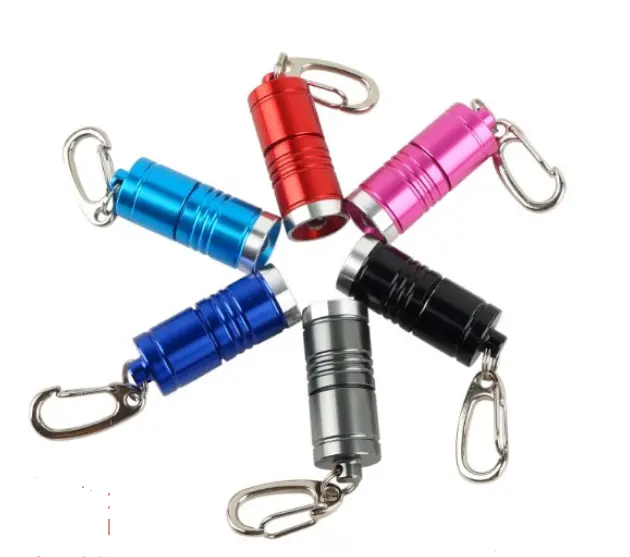Mini Small Pocket Aluminum Bright Led Handheld Torch Micro Keychain Flashlight With Hook For Outdoor Camping Emergency