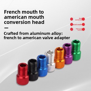 Valve de conversion pour gonflage de pneu de vélo à pignon fixe, en aluminium et laiton, durable, filetage standard - Product Image 2