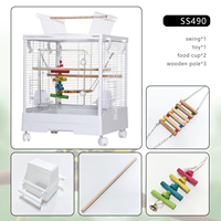 Venta caliente jaula de pájaros jaula de hierro para loros transparente de pie jaula de periquito de vuelo para cacatúas mejilla Conure Lovebird Budgie
