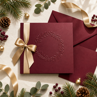 Carte de vœux personnalisée de Noël 5x7 pouces en carton 300 g/m² avec motif gaufré colombe blanche et flocon de neige, avec enveloppe assortie CBZ-X165