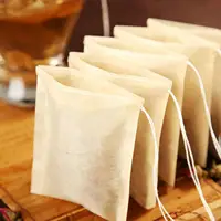 Bolsas de filtro de té desechables sin blanquear, bolsitas vacías para infusiones con cordón