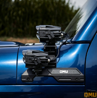 Support de fixation de phare OMU A-Pillar en aluminium et fibre de carbone noir pour Wrangler JL 392 JT Sand Runner & Mojave, support de phare auxiliaire